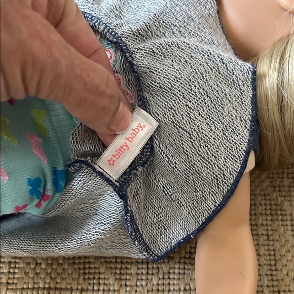 American girl Bitty baby’s. Twin Dolls with Blonde Hair and Navy Dresses. - Picture 5 of 12